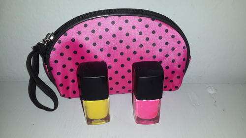 LATE ENTRY!!!!! MAKE UP BAG WITH 2 BOTTLES NAIL POLISH